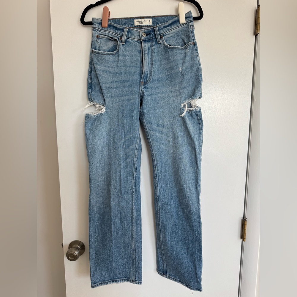 Abercrombie Mid Rise Baggy Jeans with thigh slits
